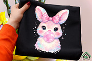 Coquette Easter Bunny Bubblegum PNG, an Illustration by Craft Nest (Thumbnail 6 of 6)