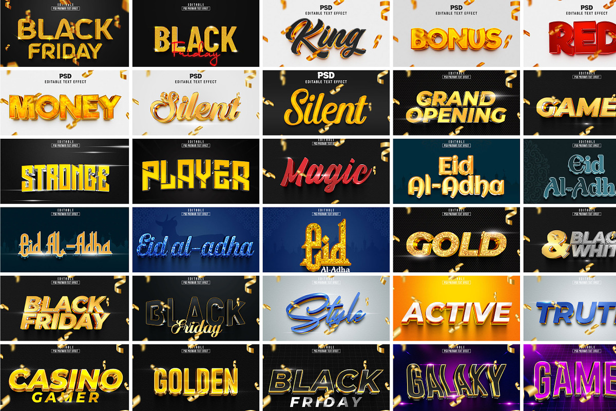 3D Luxury Editable Text Effect Style, a Layer Style Add-On by Md Jahidul99 (Photo 2 of 10)