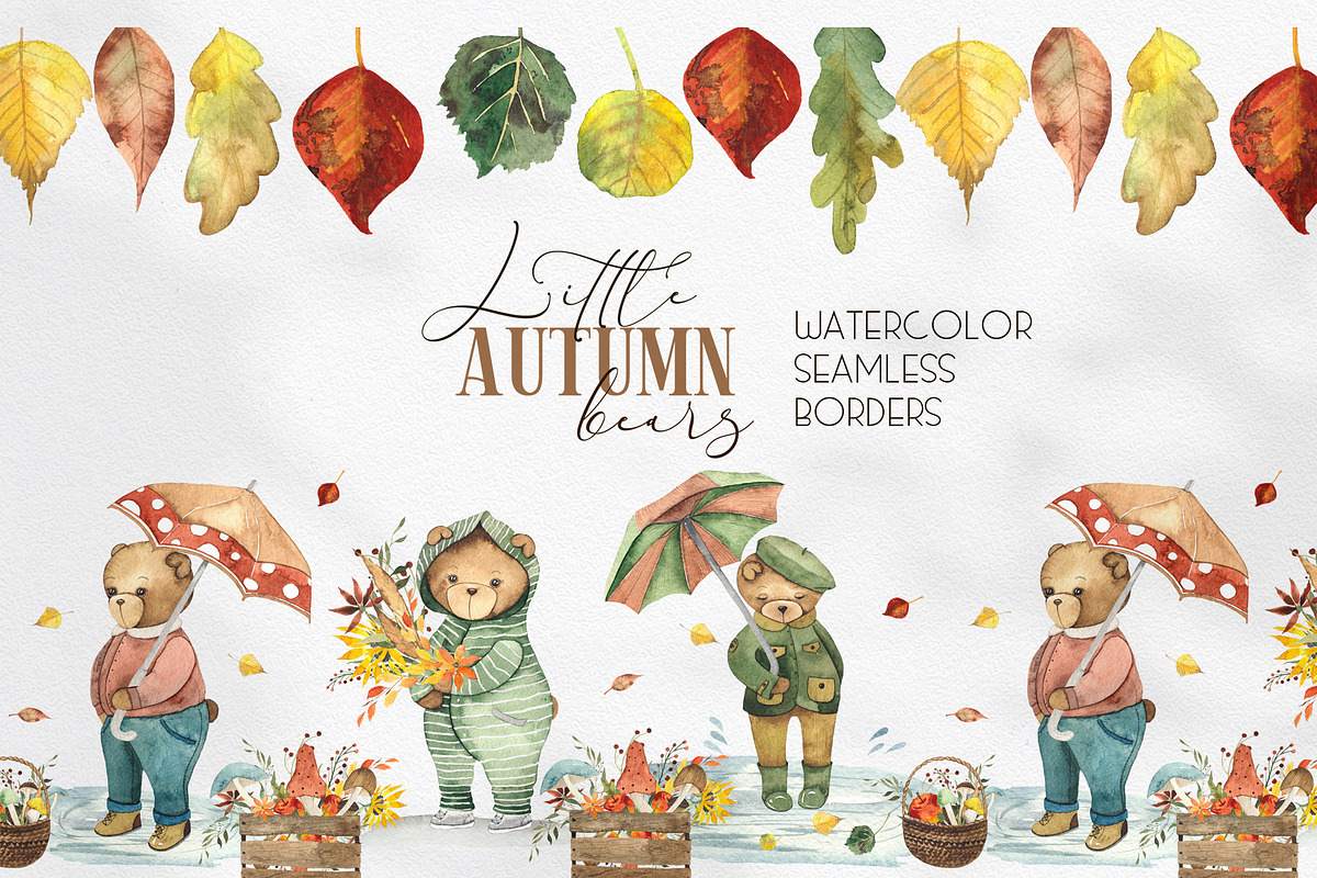 Little Autumn Bears. Watercolor, an Object Graphic by Ana-Sakuta (Photo 5 of 12)