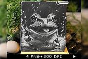 Frog Smiling Tongue Out Water Splash, a Background Graphic by LaseredNinja (Thumbnail 6 of 7)