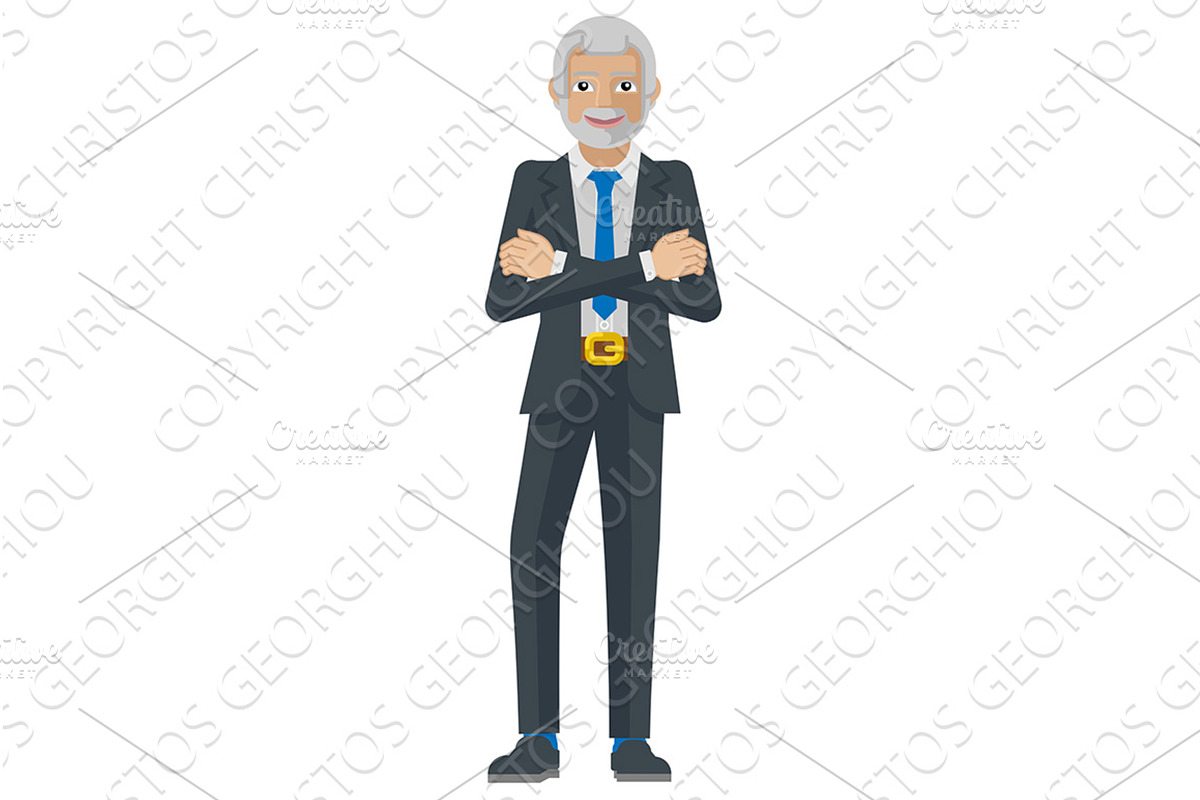 Mature Business Man Mascot Concept, a Person Illustration by Christos Georghiou