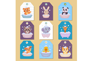 Animal bathing. tags design with, an Animal Illustration by Onyx