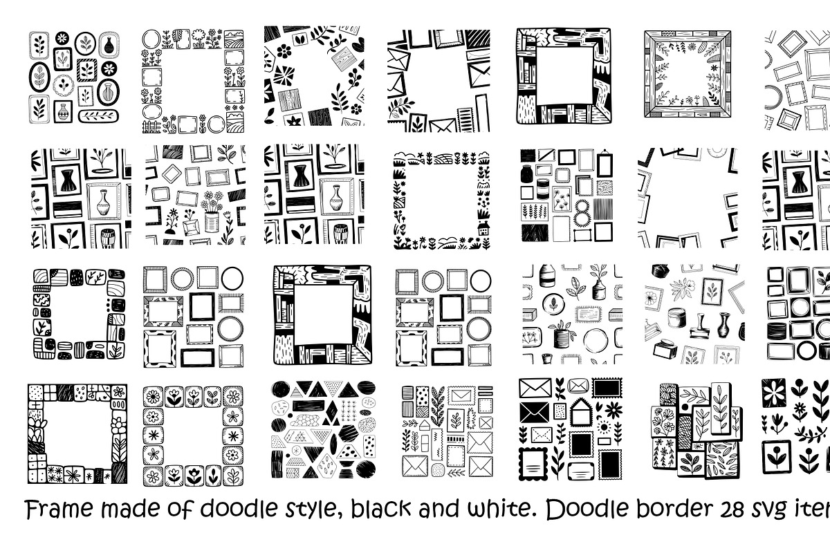 Doodle borders 28 svg items, a Background Graphic by SketchArtStudio (Photo 1 of 3)