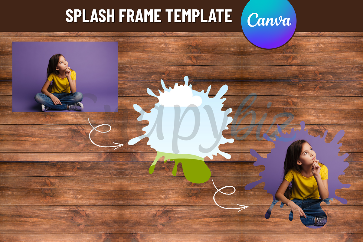 Editable Canva Splash Frame Template, a Design Template by Snapybiz