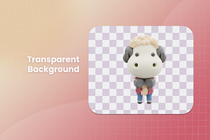 3D Cute Sheep Illustration