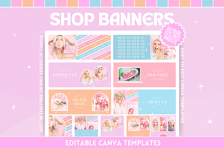 Bright & Fun Shop Banner Templates, a Shopify Template by SunshineStudioBoutique