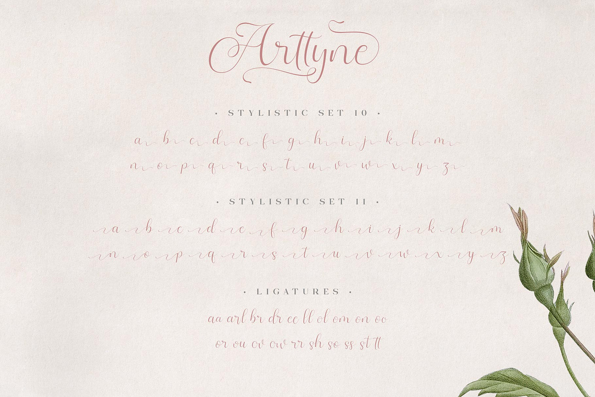 Arttyne Modern Script Font, a Script Font by alit design (Photo 8 of 20)