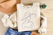 Elegant Woman With Hat Line Art, an Illustration by SharpMarketplace (Thumbnail 8 of 9)