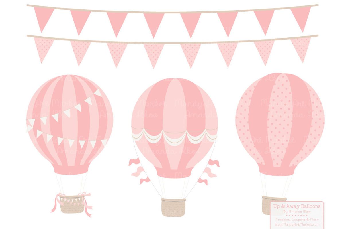 Pink Hot Air Balloons & Patterns, an Illustration by Amanda Ilkov (Photo 3 of 5)