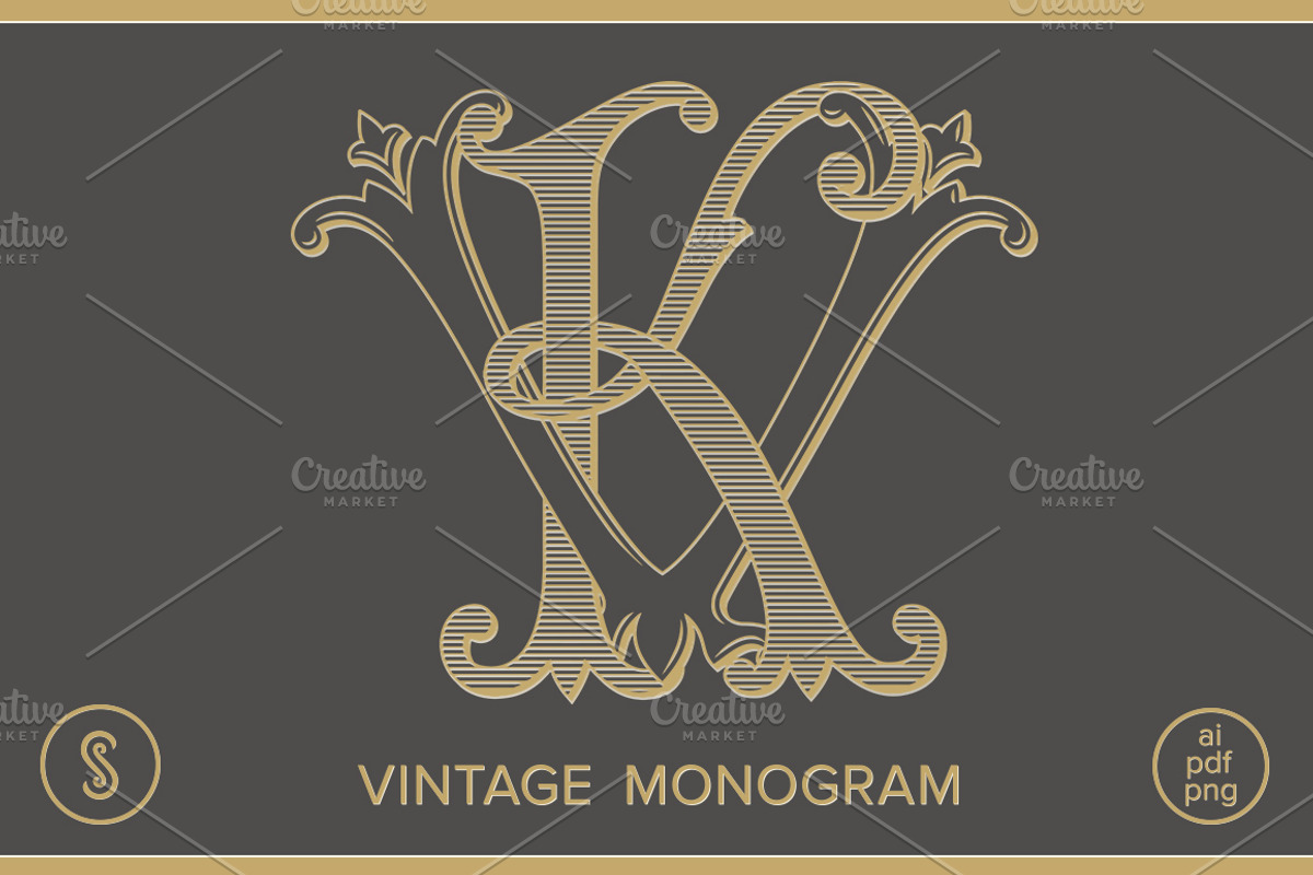 KV Monogram VK Monogram, a Branding & Logo Template by Shuler Studio (Photo 1 of 6)