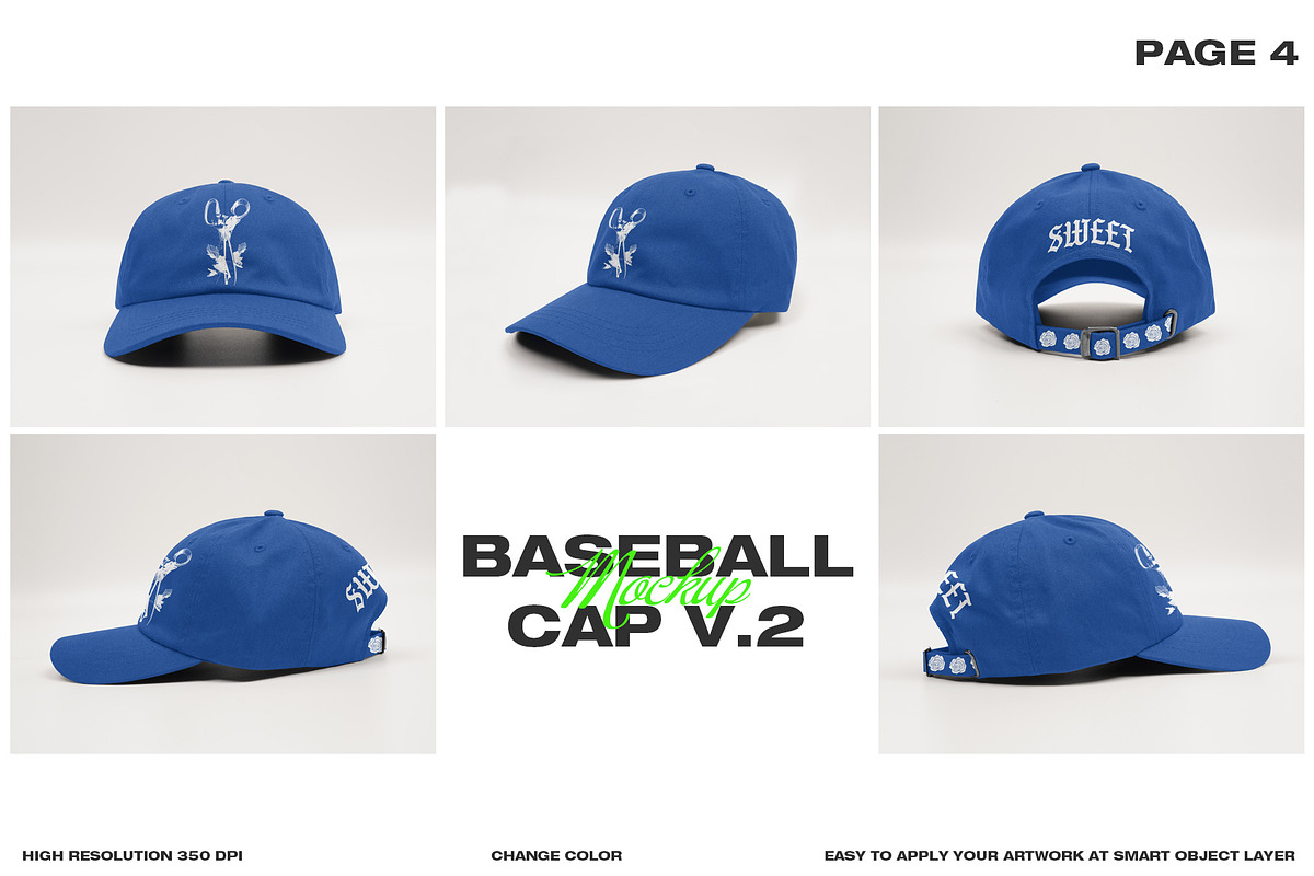 Baseball Cap V.2 - Mockup, a Hat Mockup by DaldSgh (Photo 5 of 9)