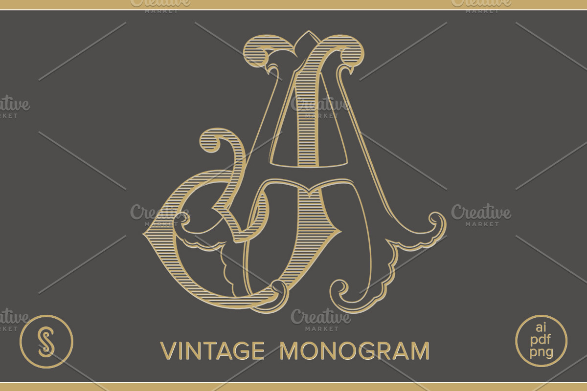 AJ Monogram JA Monogram, an Illustration by Shuler Studio