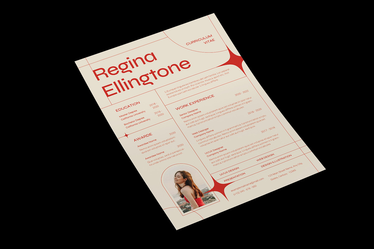 Minimal Creative Resume Design preview 3