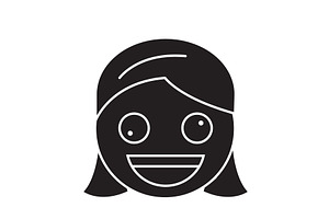 Zany Face Emoji Black Vector Concept