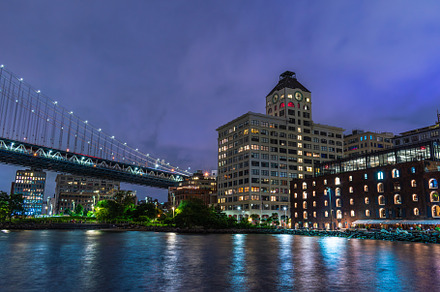 Manhattan Bridge at night NYC, an Architecture Photo by Munco Art & Design