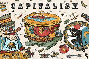 Capitalism old school tattoo