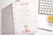 Teepee baby shower invitation, an Invitation Template by ThePaperOwl (Thumbnail 2 of 3)