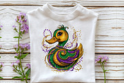 Watercolor Mardi Gras Duck Clipart, an Illustration by Sublimation Artist (Thumbnail 6 of 6)