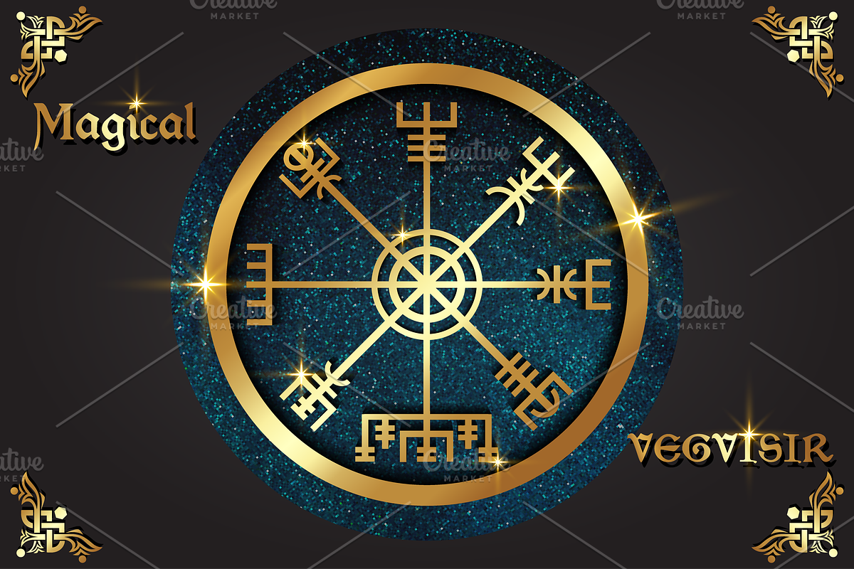 Norse viking Vegvisir Celtic symbols, an Object Graphic by GraphicRedStudio (Photo 5 of 11)