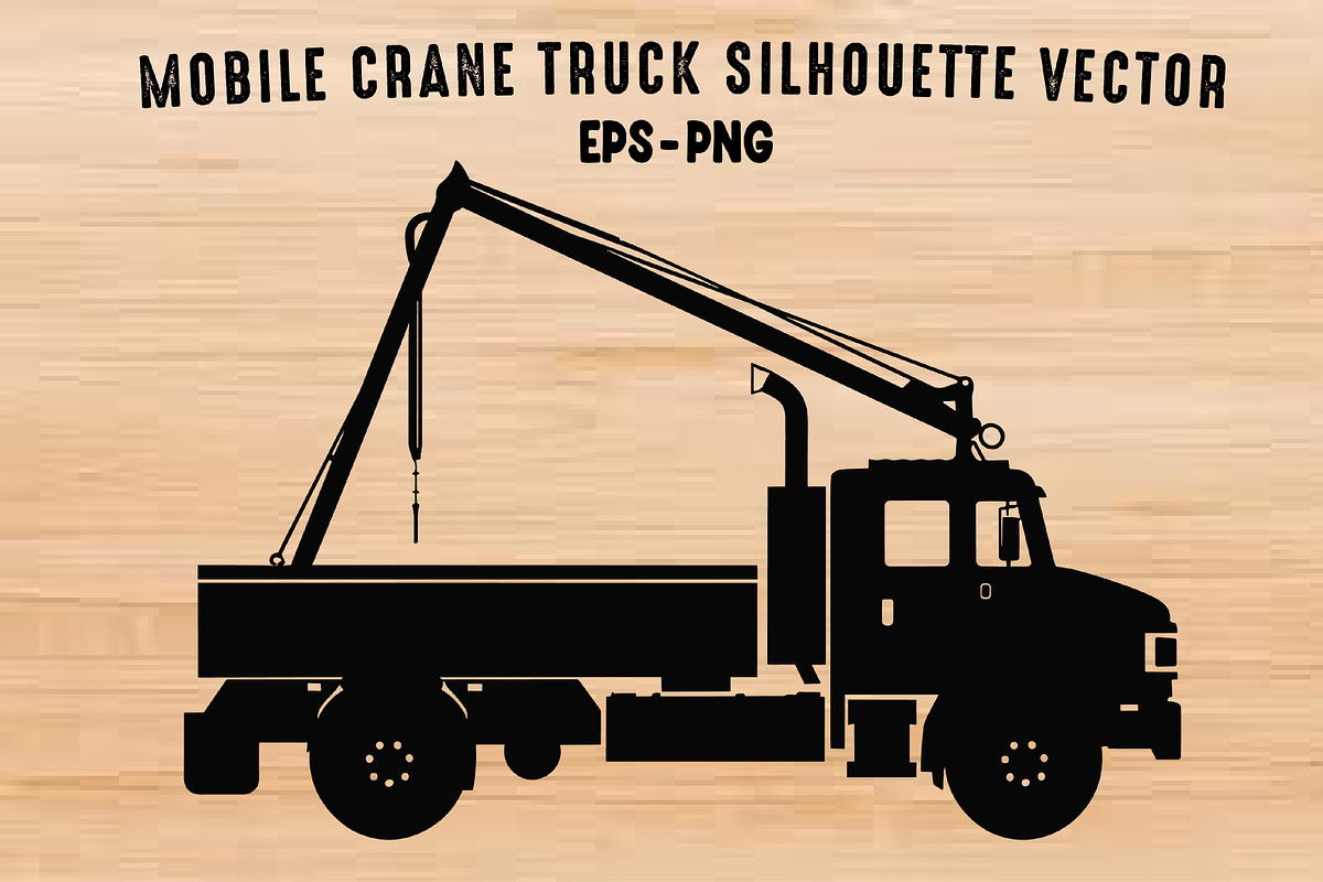 Crane Truck Vector Silhouette PNG, a Transportation Illustration by Gfx Expert Team (Photo 2 of 3)