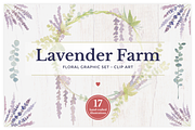 Lavender Farm Graphic Set - Clip Art, an Illustration by DESIGN SPLY (Thumbnail 1 of 5)