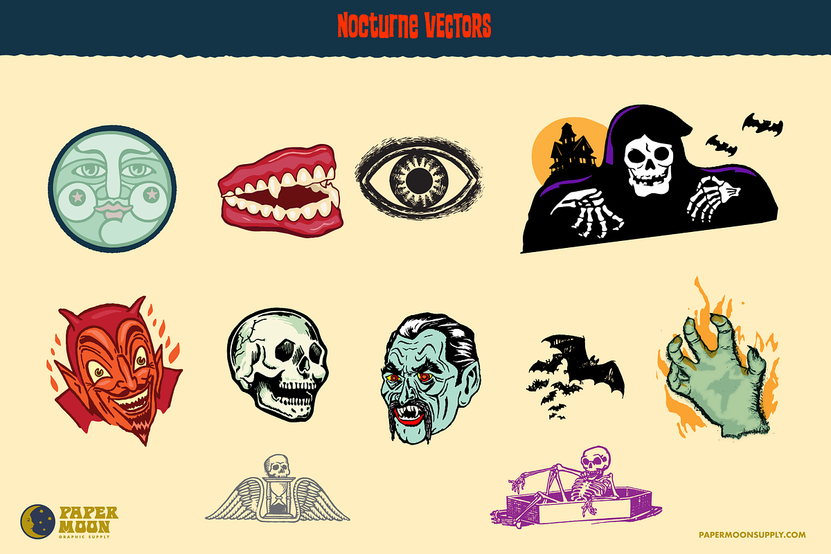 Nocturne Vintage Horror Collection, a Font by Paper Moon Graphic Supply (Photo 10 of 16)