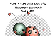 Whimsical Butterfly Clipart Set, an Animal Illustration by one-touch (Thumbnail 9 of 20)