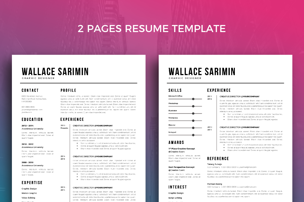 Resume Template 27, a Resume Template by graphicalcium (Photo 3 of 3)