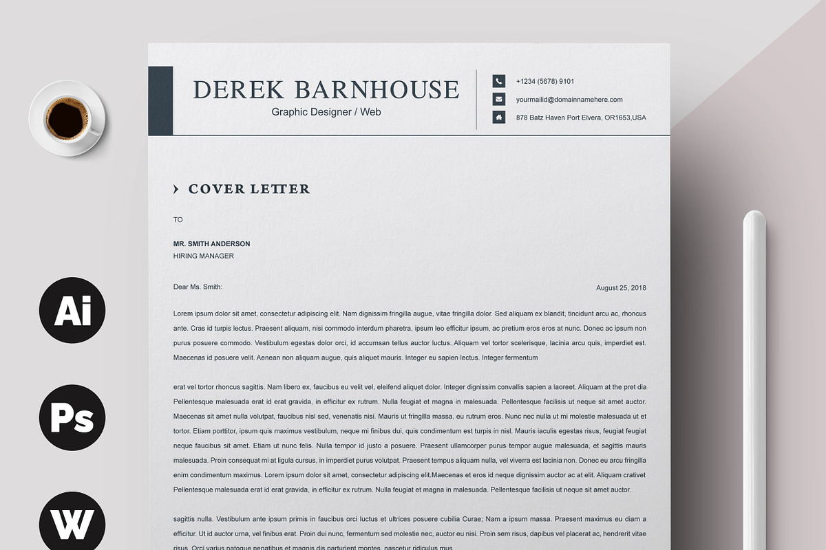 Clean Resume / CV Template, a Resume Template by X-Type (Photo 3 of 5)