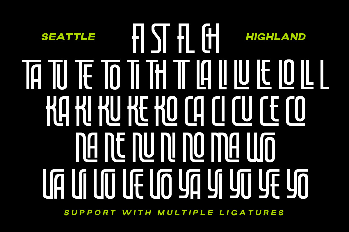 Seattle Highland - Condensed Font, a Sans Serif Font by Letterhend Studio (Photo 9 of 10)