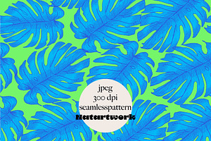 Jungle Leaves Pattern Design Jpeg