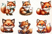 Watercolor Fox Clipart Bundle, an Illustration by DreamCafeArt (Thumbnail 2 of 7)