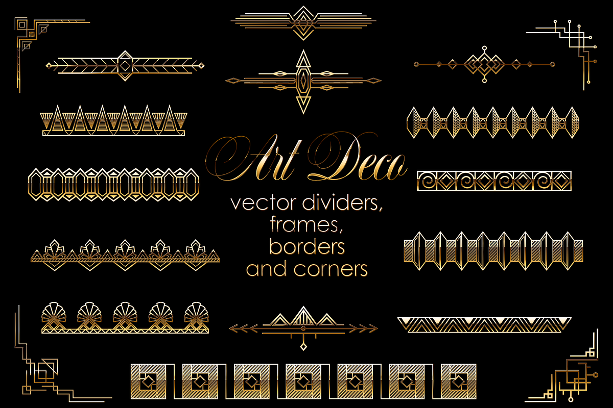 Art Deco Vector Frames and borders, a Decorative Illustration by CreativeJourney (Photo 1 of 3)