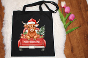 Red Christmas Highland Cow PNG, an Illustration by designcity5 (Thumbnail 5 of 8)