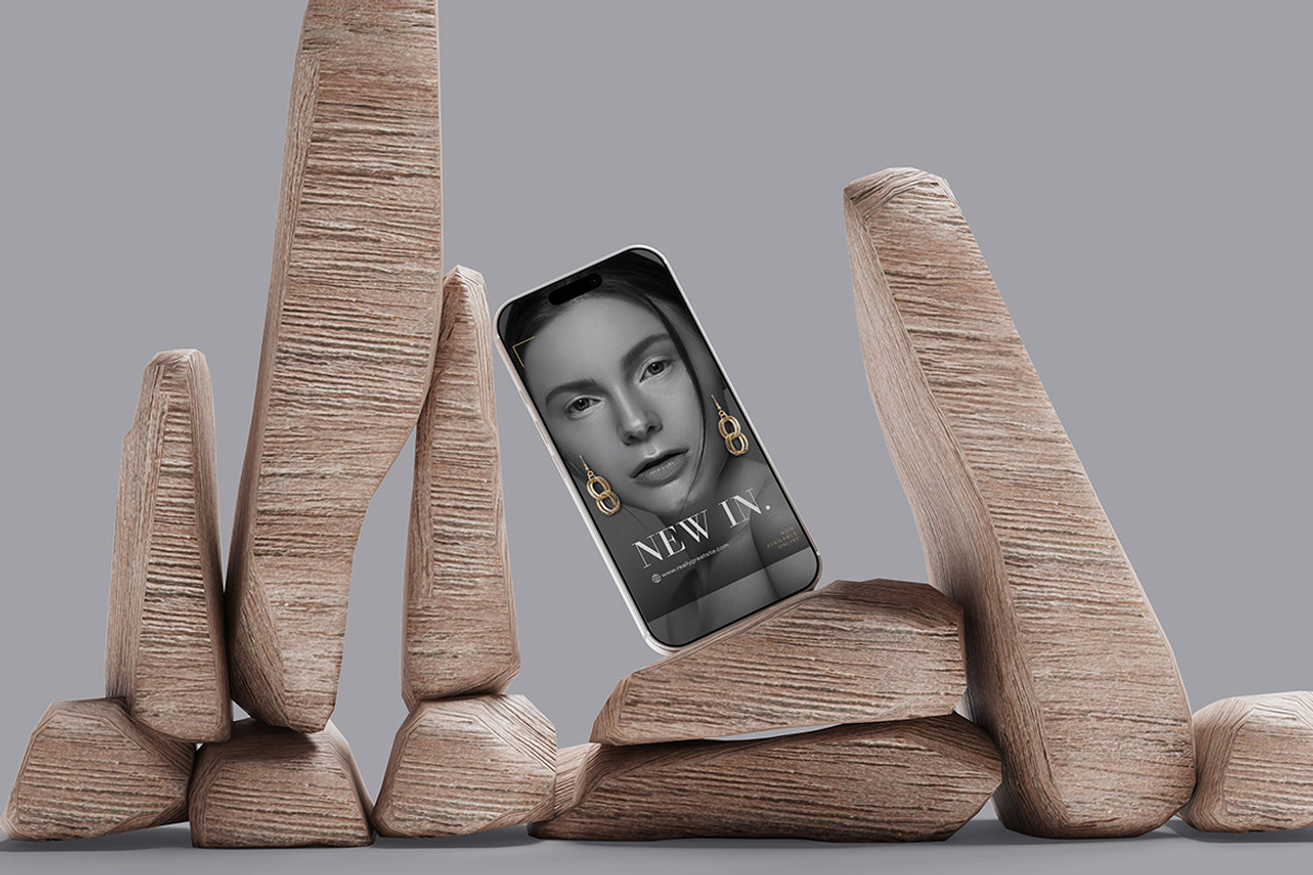 iPhone 17 Pro Mockup Floating Betwee, an iPhone Mockup by Creative_A23 (Photo 4 of 4)
