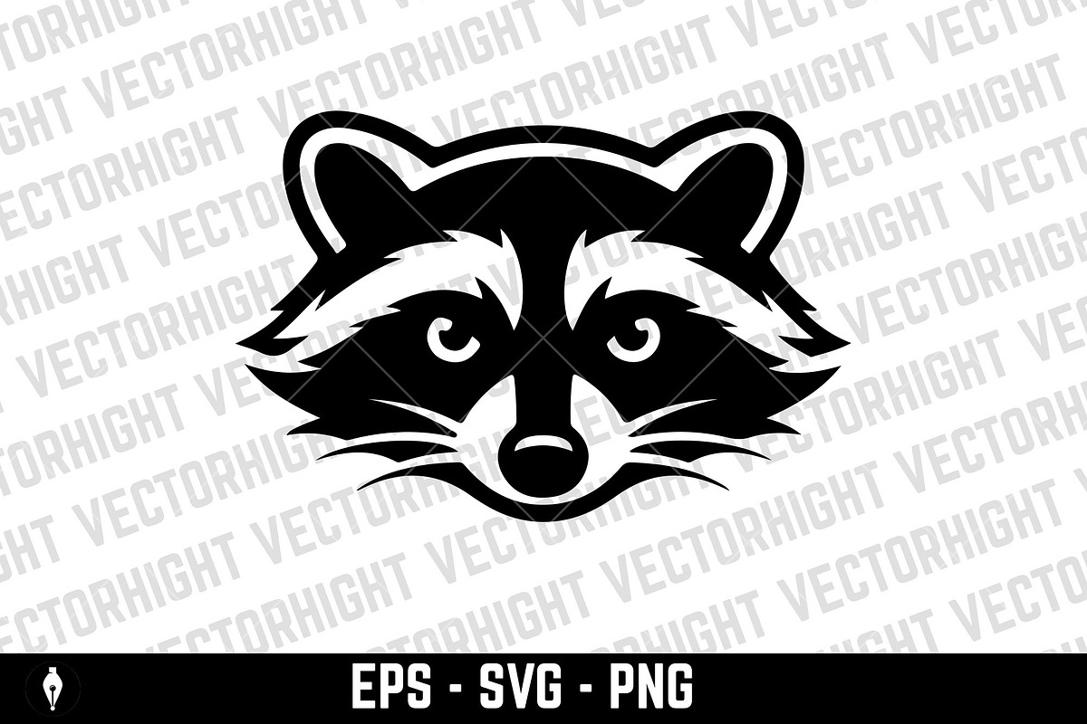 Illustration of racoon head. Design, an Animal Illustration by Vectorhight