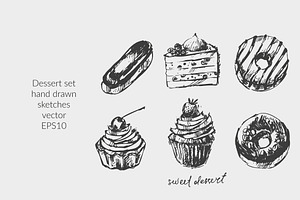 Coffee And Dessert Sketches