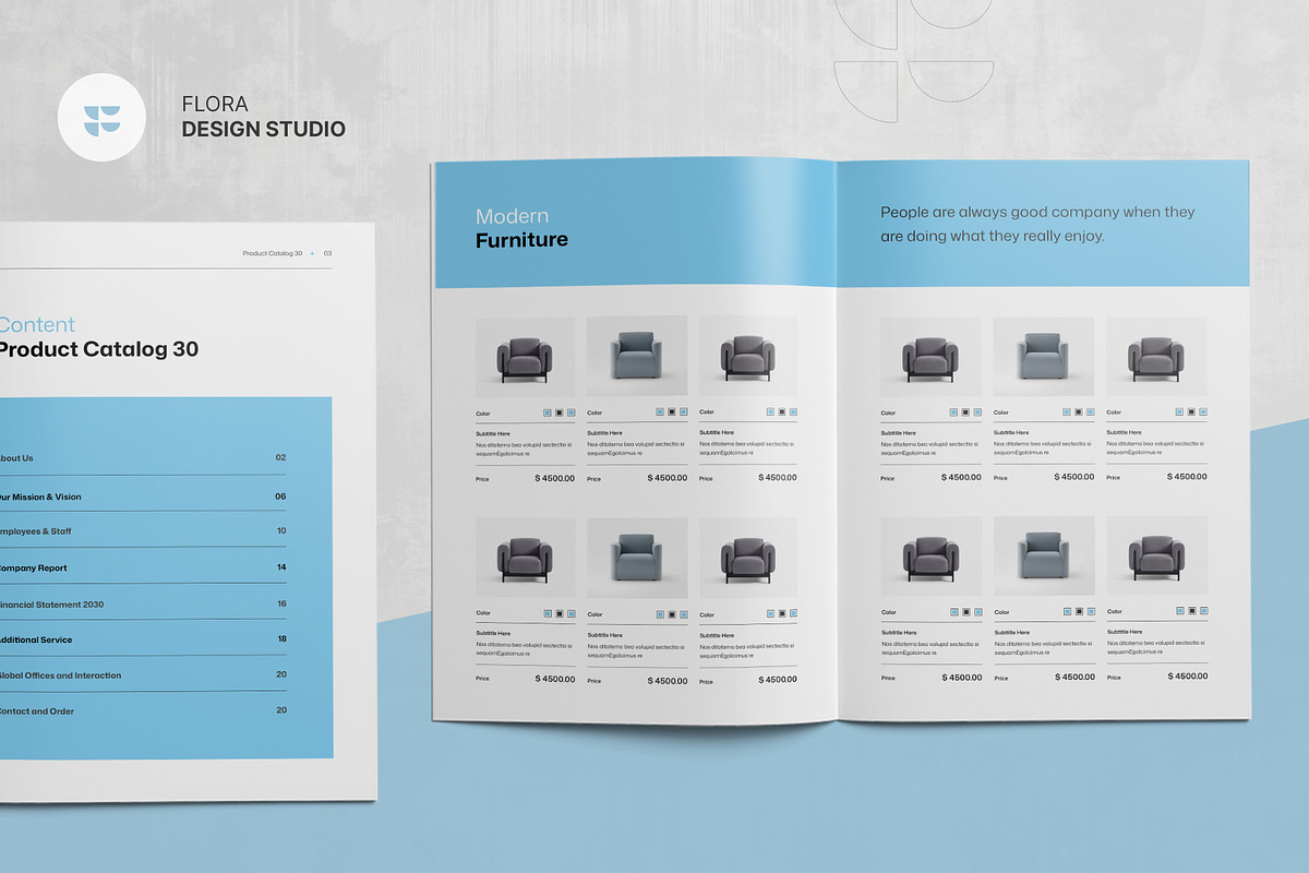FLORA | Product Catalog Template, a Brochure Template by KreateTribe (Photo 3 of 10)