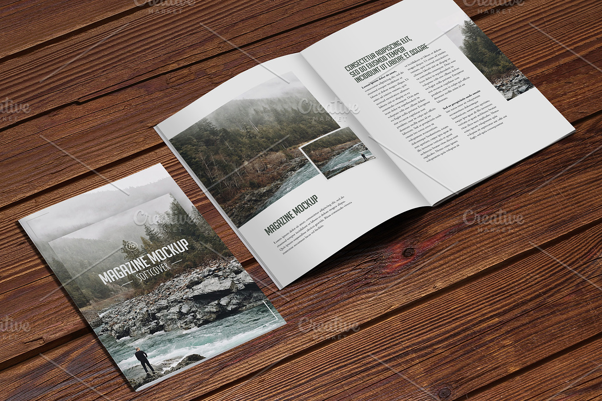 Softcover Magazine Mockup, a Print Template by ArtefShop (Photo 7 of 8)