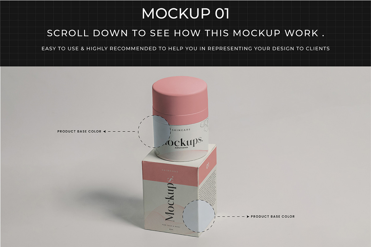Cosmetic Jar & Box Packaging Mockup, a Packaging Mockup by Assyat (Photo 5 of 22)