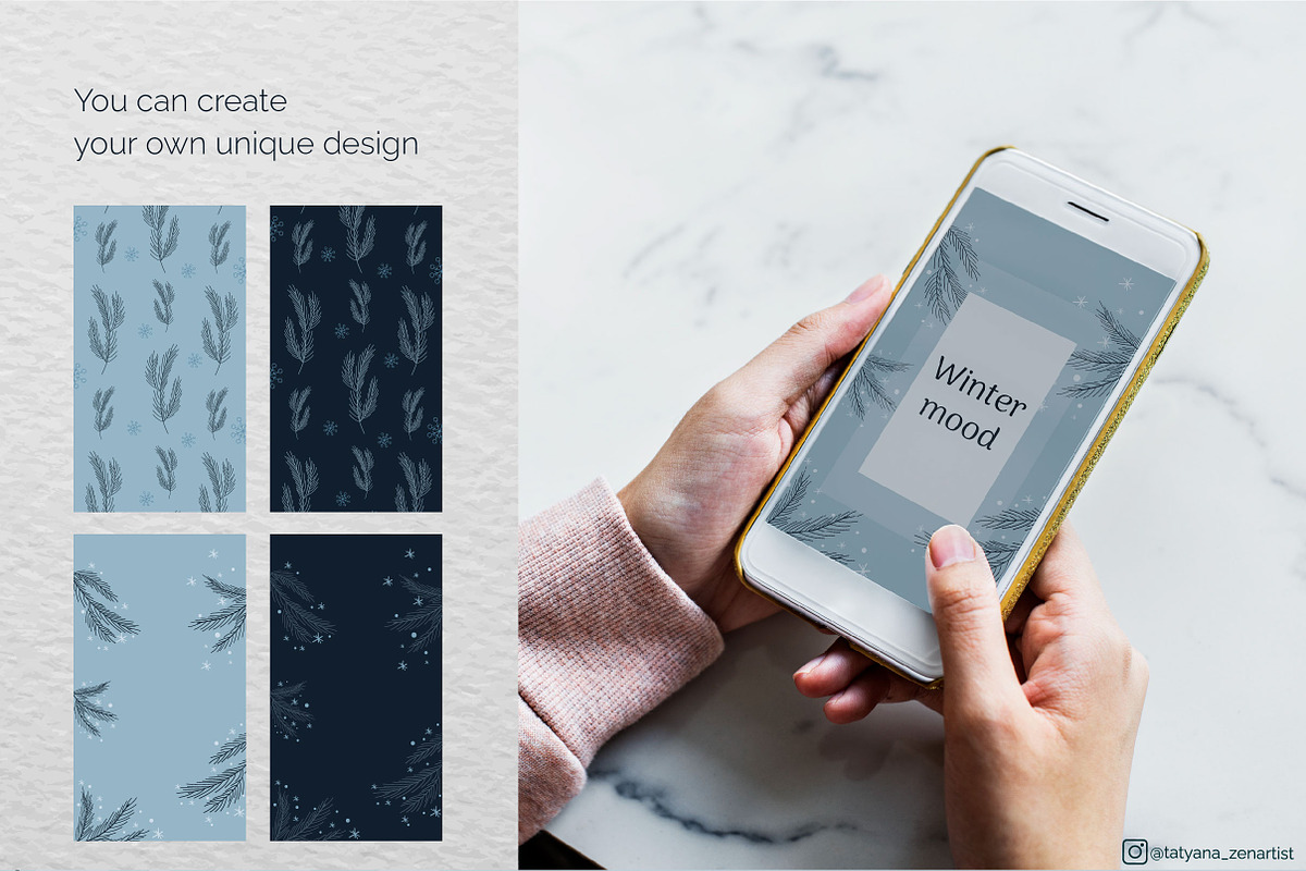 Abstract Winter Social Media Stories, a Social Media Template by Tatyana_Zenartist (Photo 6 of 12)