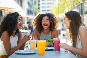 Friends lunching in the sun, a Photo by Beautiful things