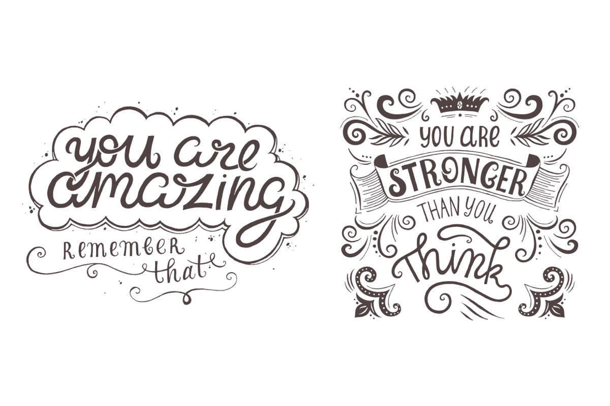 8 hand drawn quotes, an Illustration by piyacler (Photo 4 of 6)