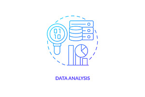 Data analysis blue gradient concept, an Icon by IMG Visuals