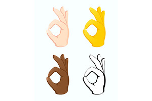 OK hand gesture symbols, an Emoji Icon by Yayasya