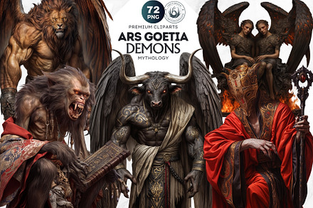 Ars Goetia Demons Clipart Set, a Decorative Illustration by ThatsDesign Art