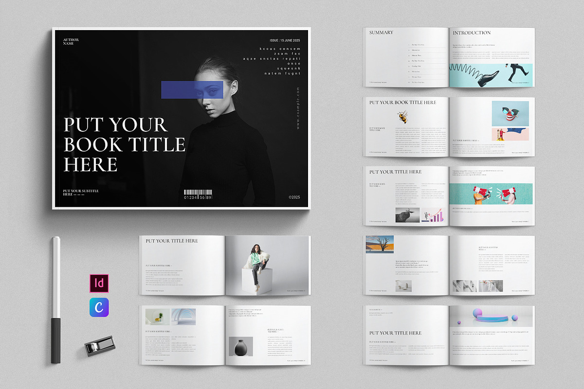 Book Layout Template Landscape, a Brochure Template by E-Type (Photo 1 of 7)
