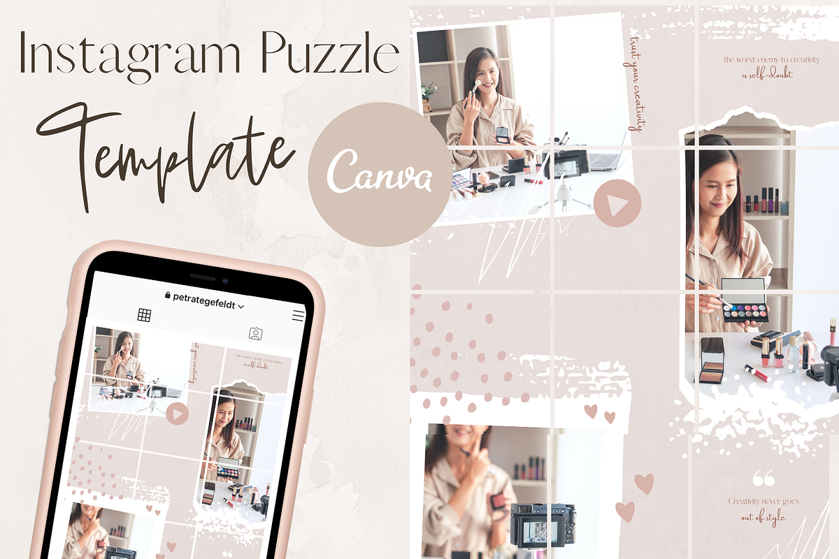 Instagram Puzzle - CANVA Template, a Social Media Template by Tegefeldt ...