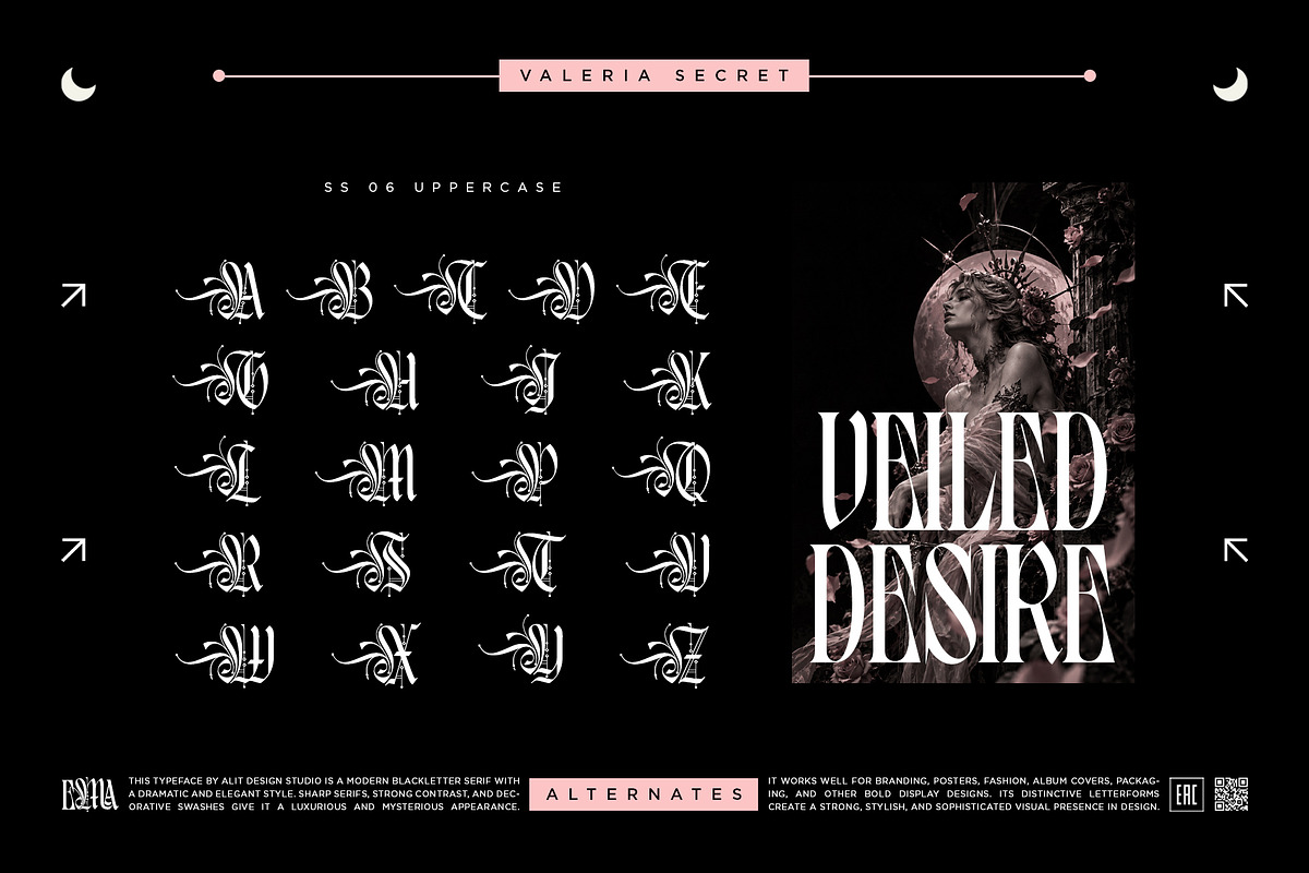 Valeria Secret Typeface, a Blackletter Font by alit design (Photo 12 of 17)