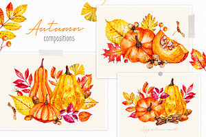 Bright Autumn. Watercolor Collection